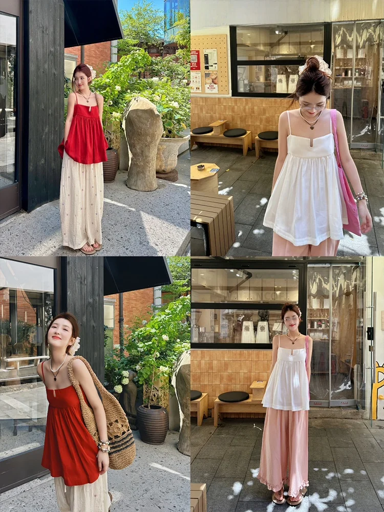 

Женский летний модный топ-майка WANNANKE Drunken Rose Oxygen Beau U-Ne с матовым дизайном и вырезом, без бретелек