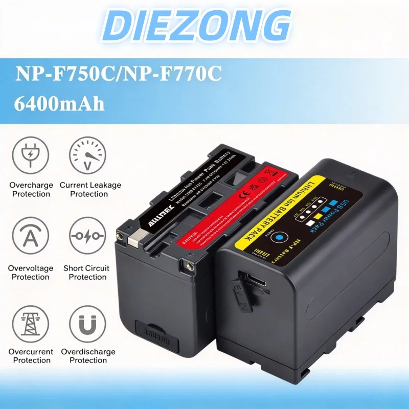 NP-F750C NP-F770C Battery with USB Type-C Direct Charging Port, Replacement for Sony Camera Battery