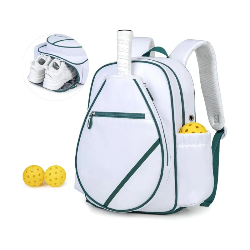 Pickleball Backpack Large Capacity Pickleball Bag with Paddle Holder Shoe Compartment Waterproof Sports Backpack Organizer