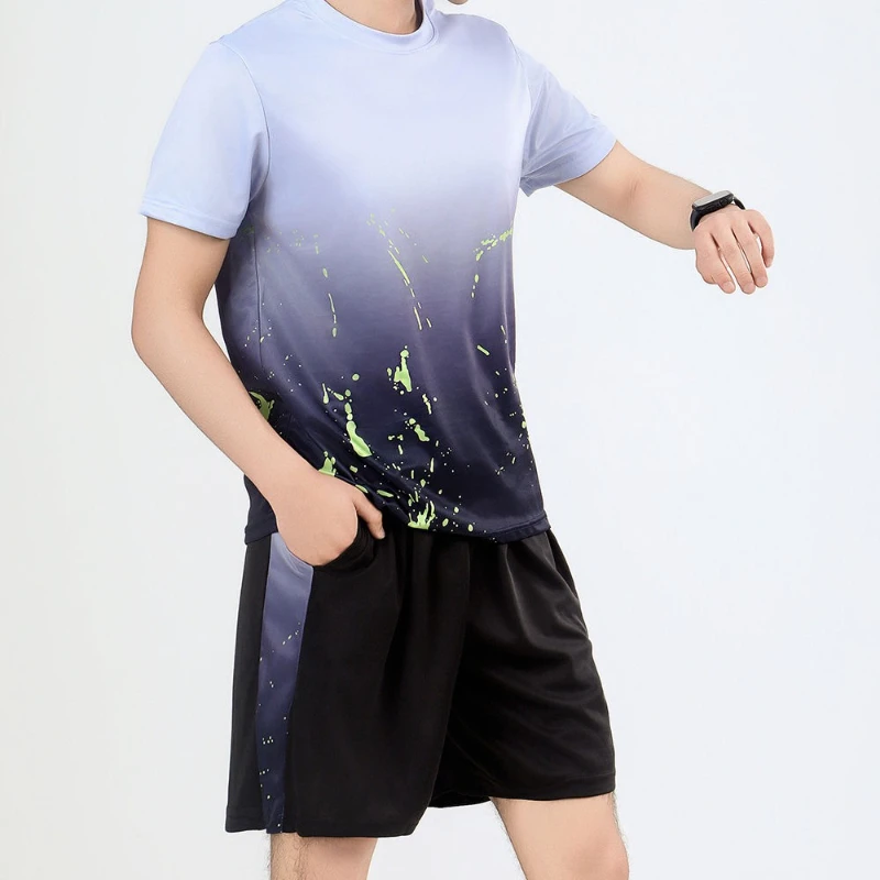 

Workout Set Men's Shorts Print Graphic Baggy Outfits Basic Outdoor Original Brands Cool Trends Costumes Male T Shirt Short Sets