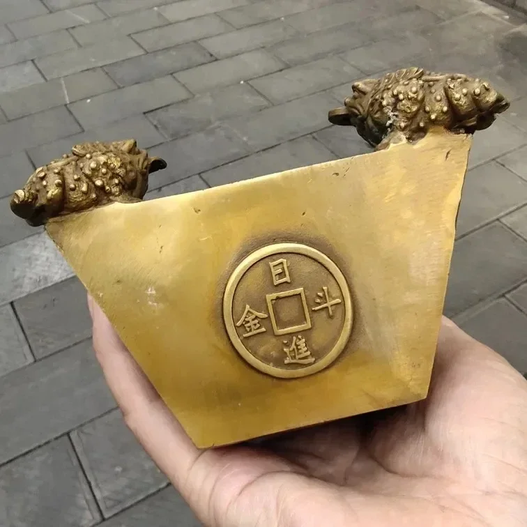 Brass Day Entry Bucket Gold Gold Toad Copper Bucket Sifang Na Treasure Cornucopia Home Office Craft
