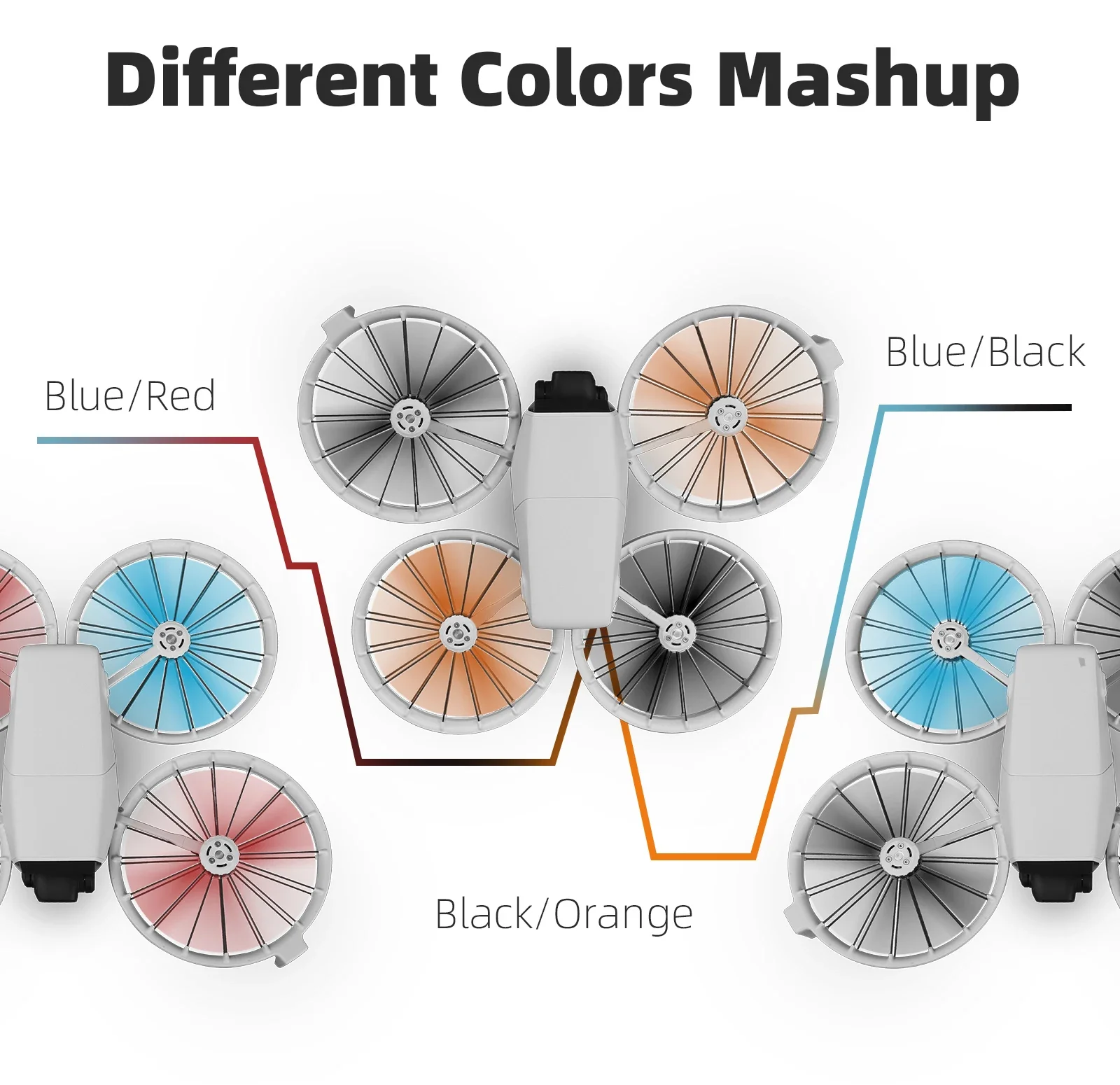 لـ DJI Flip Propeller 4022F المروحة الملونة خفيفة الوزن وتخصيص الجناح الصامت لملحقات DJI Flip