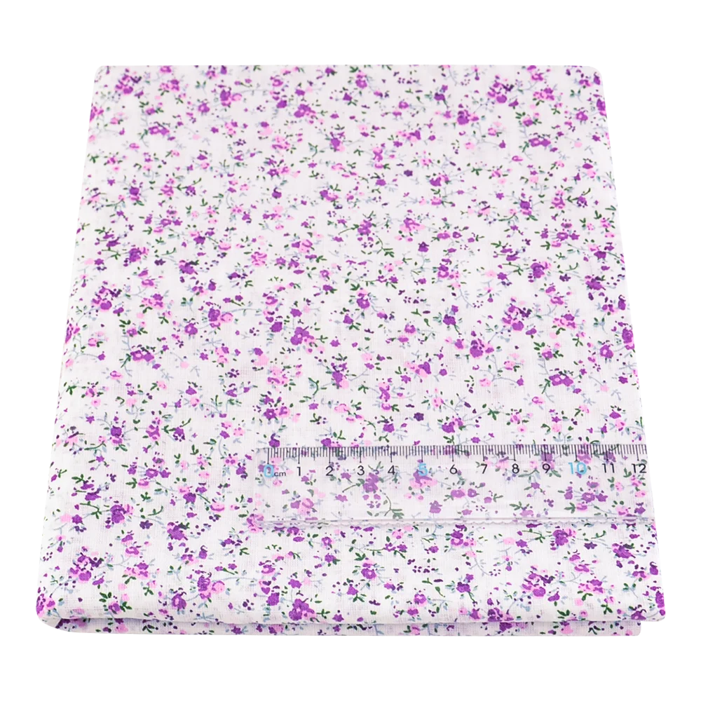 Thin Floral Cotton Fabric for Sewing Dolls, Cloth For Needlework,  Patchwork Fabrics for Craft Material Fabric by the Meter