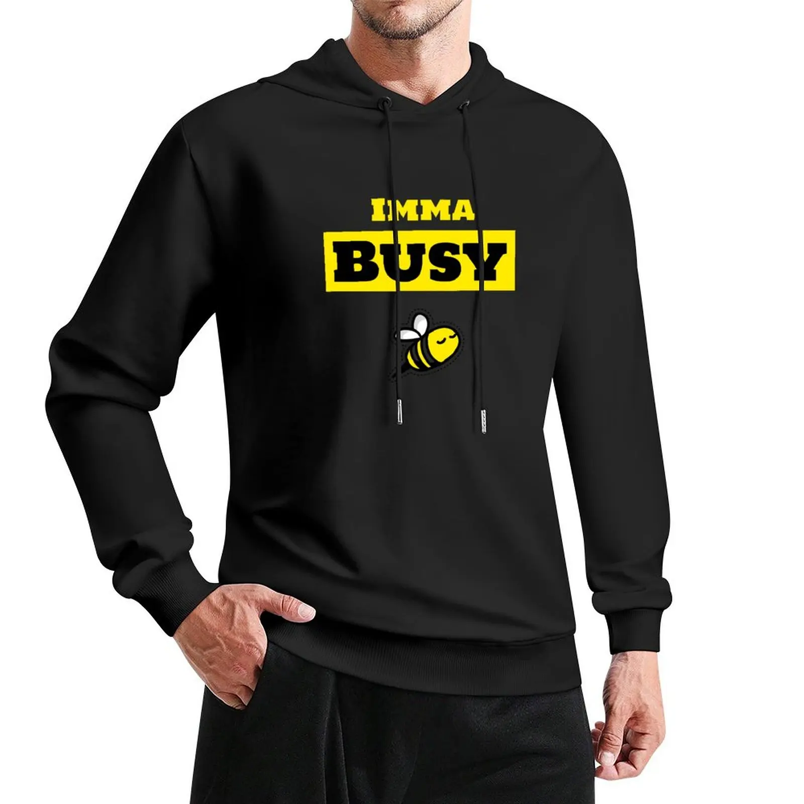 Imma Busy Bee Pullover Hoodie men's sweat-shirt set korean clothes autumn new products tracksuit men