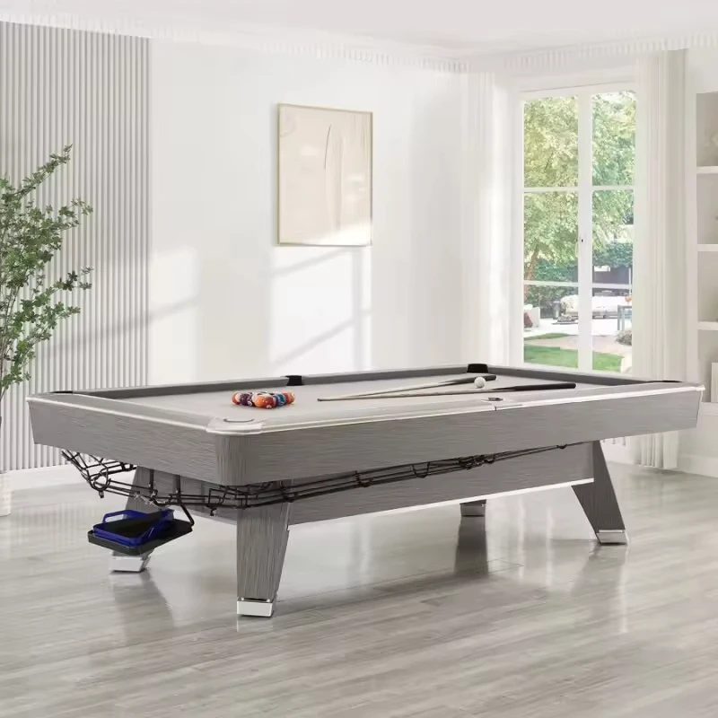 

American Standard Home Pool Table with Solid Wood Legs Ball Return & Cue Slate Cushions Snooker & Billiard Games Included