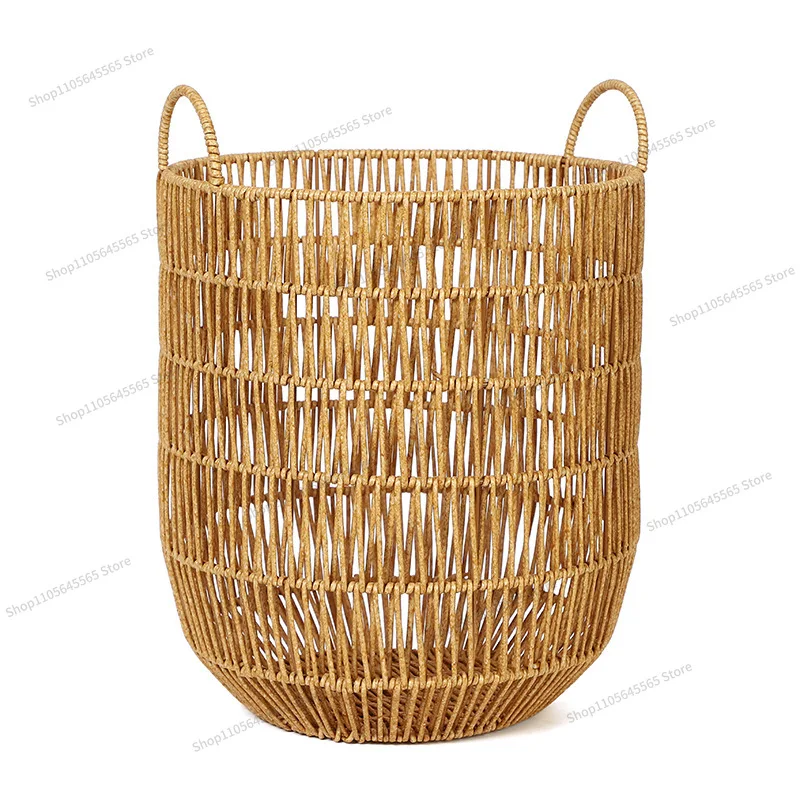 For Dirty Clothes Laundry Storage Basket, Household Clothes Basket, Imitation Rattan Basket