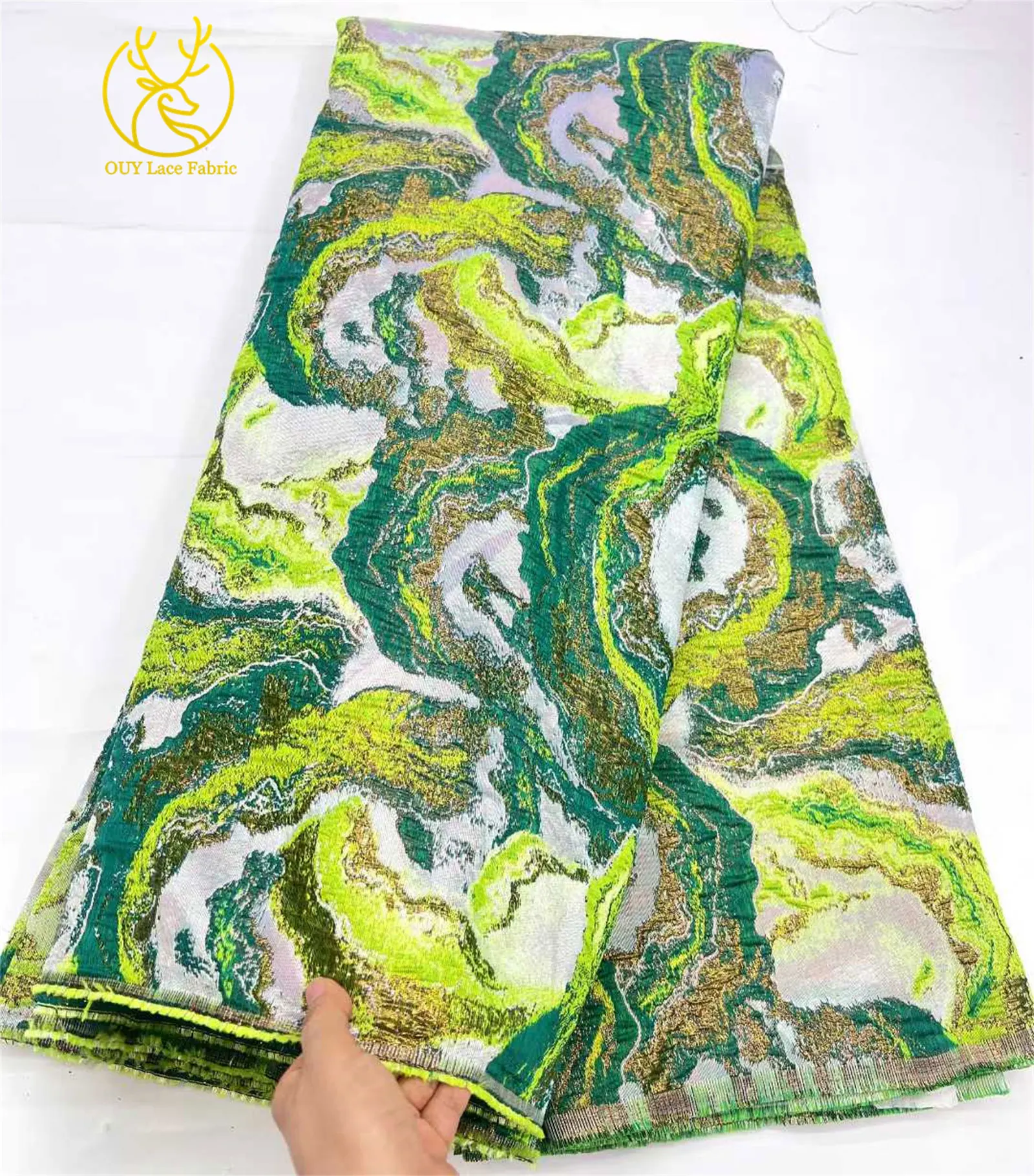 Brokat-Spitzenstoff 2026, luxuriöser afrikanischer französischer Tüll-Brokat-Jacquard-Stoff für Damen, Party, Abendkleid, Nähen, 5 Yards – Detail 11