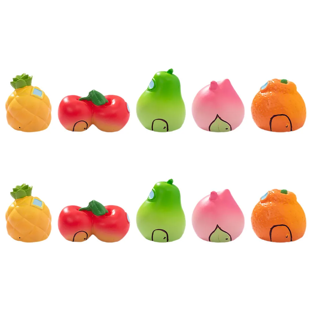 

10 Pcs Fruit Resin Ornaments Micro Landscape Home Decor Mini Bonsai Garden Accessories Desktop Statue Sculpture Figurines