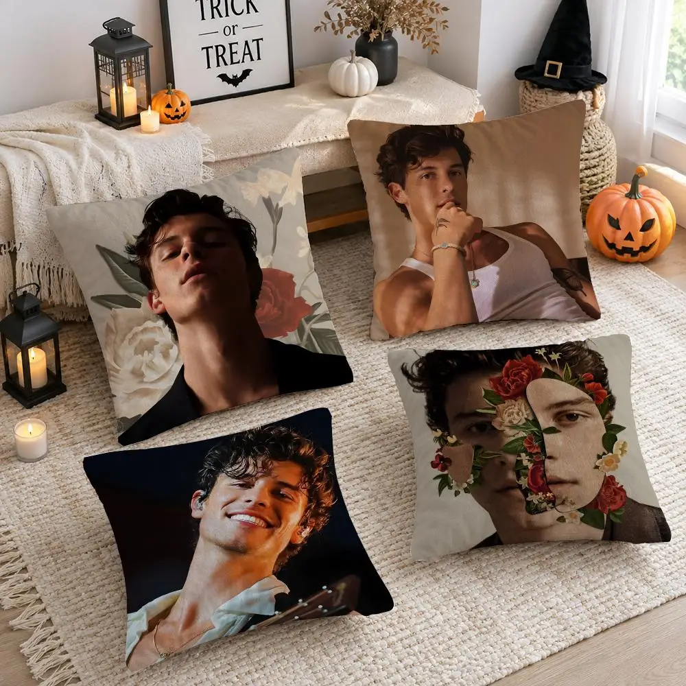 Singer Shawn M-Mendes Cushion Cover Plush Decorative Pillow Case With Hidden Zipper Cutecore Room Decor For Home