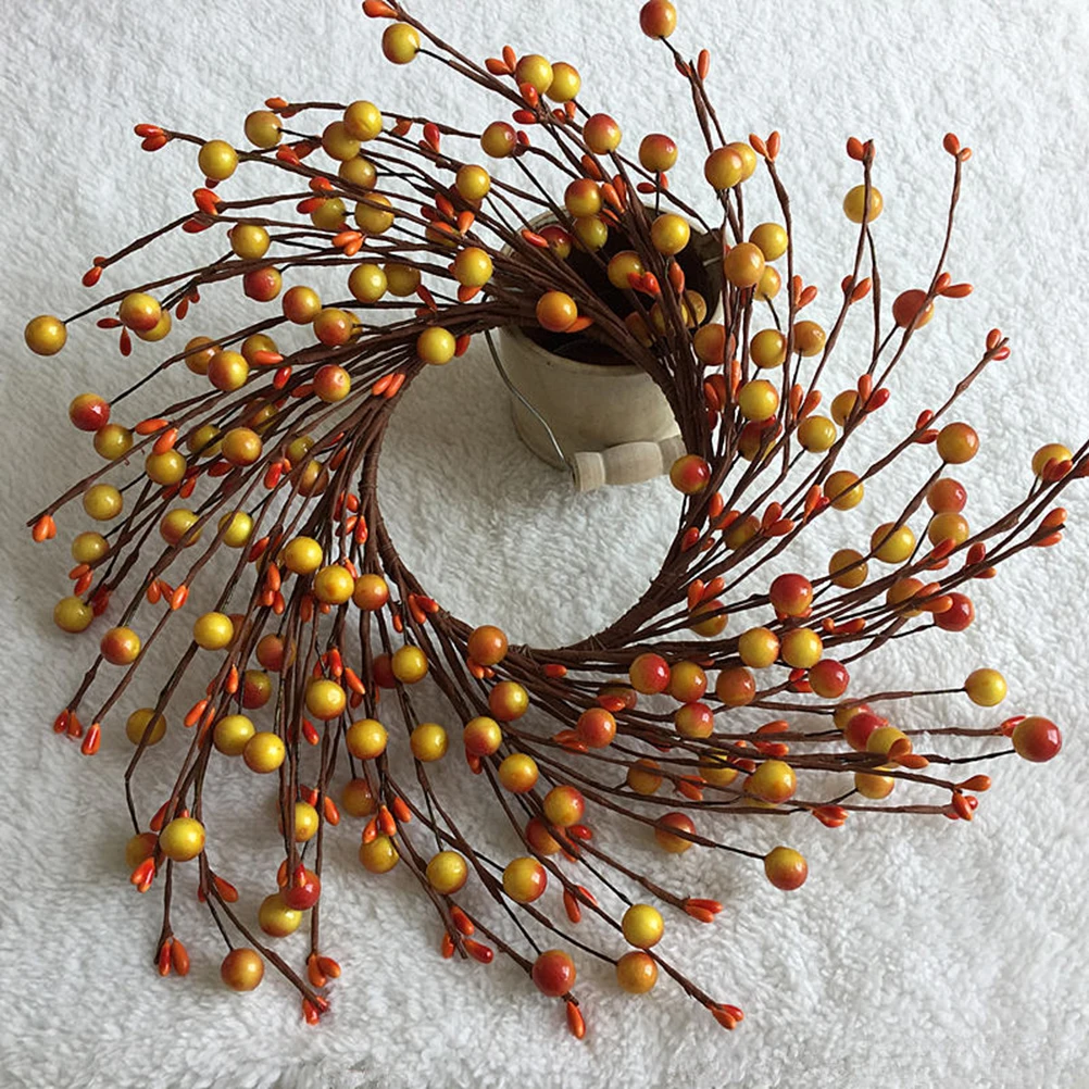 

30Cm Simulated Berry Wreath Lifelike Autumn Decorative Garland Artificial Door Wall Home Farmhouse Indoor Outdoor Decoration Red