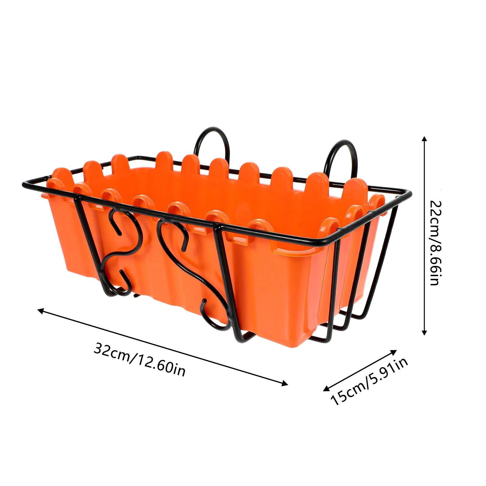 

Hanging Flowerpot Balcony Plant Container Railing Hanging Rack Garden Fence Decorative Resin Plastic Pot Long Lasting Simple
