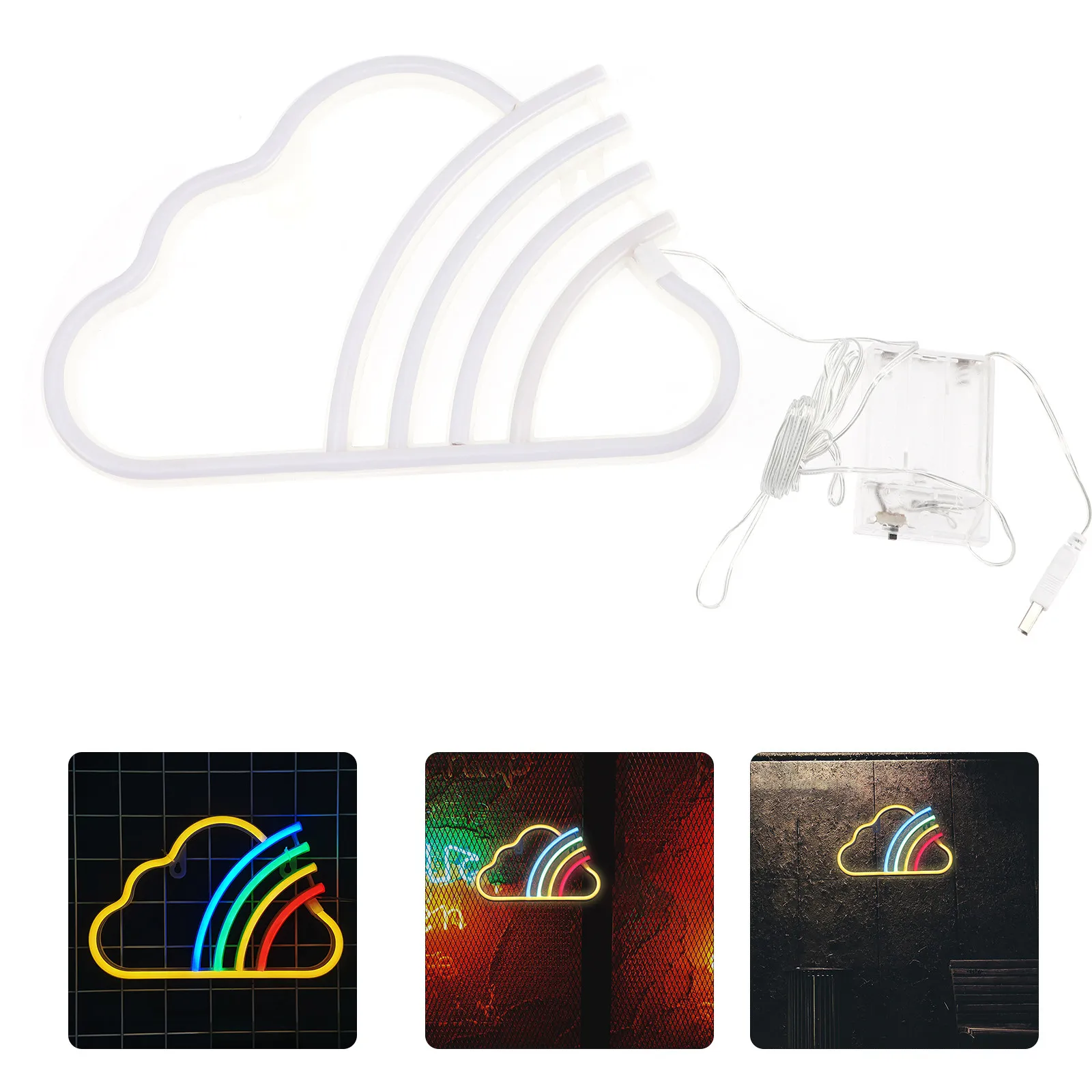 

LED Cloud Rainbow Neon Light Wall Sign for Room Bar Decor Creative Glow Lamp Suitable Indoor Outdoor Party Wedding Festival