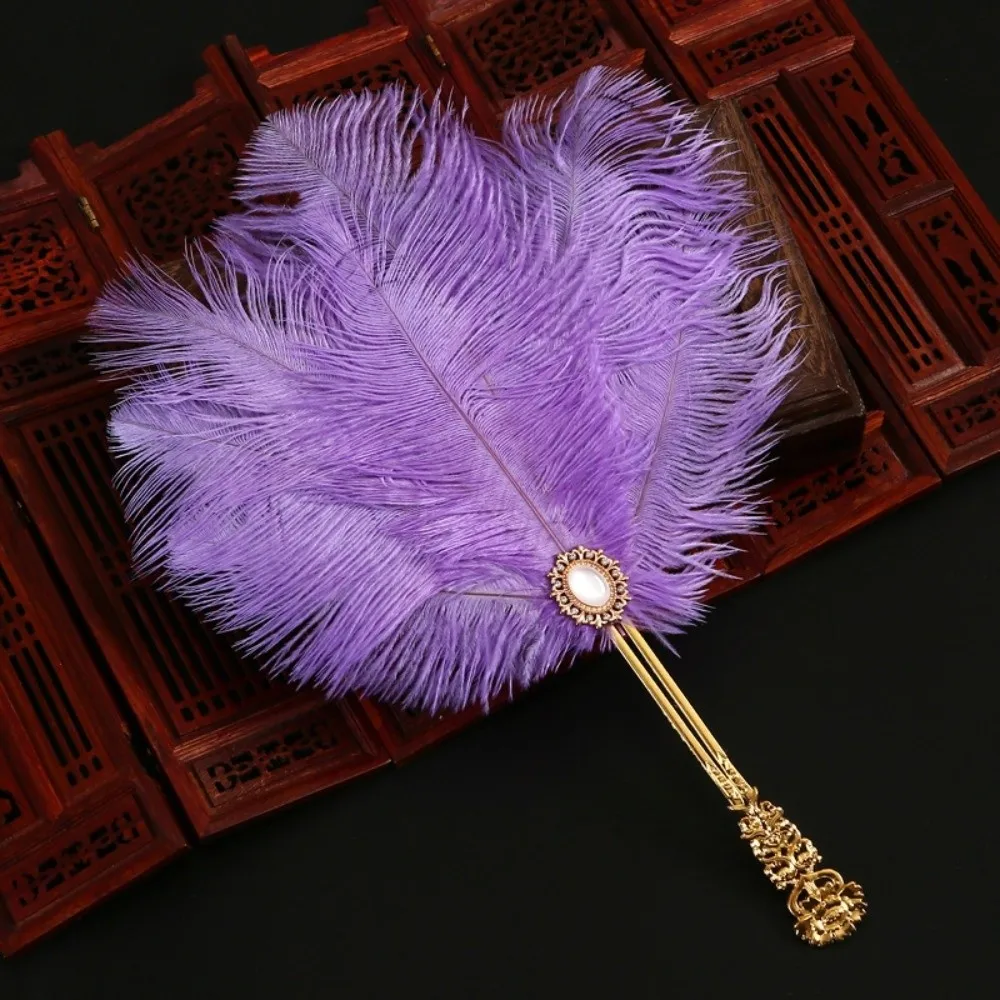 Feather Crafts Feather Fan Cosplay Props Dance Performance Decorative Craft Fan Handheld Antique Hanfu Cheongsam Dance Props