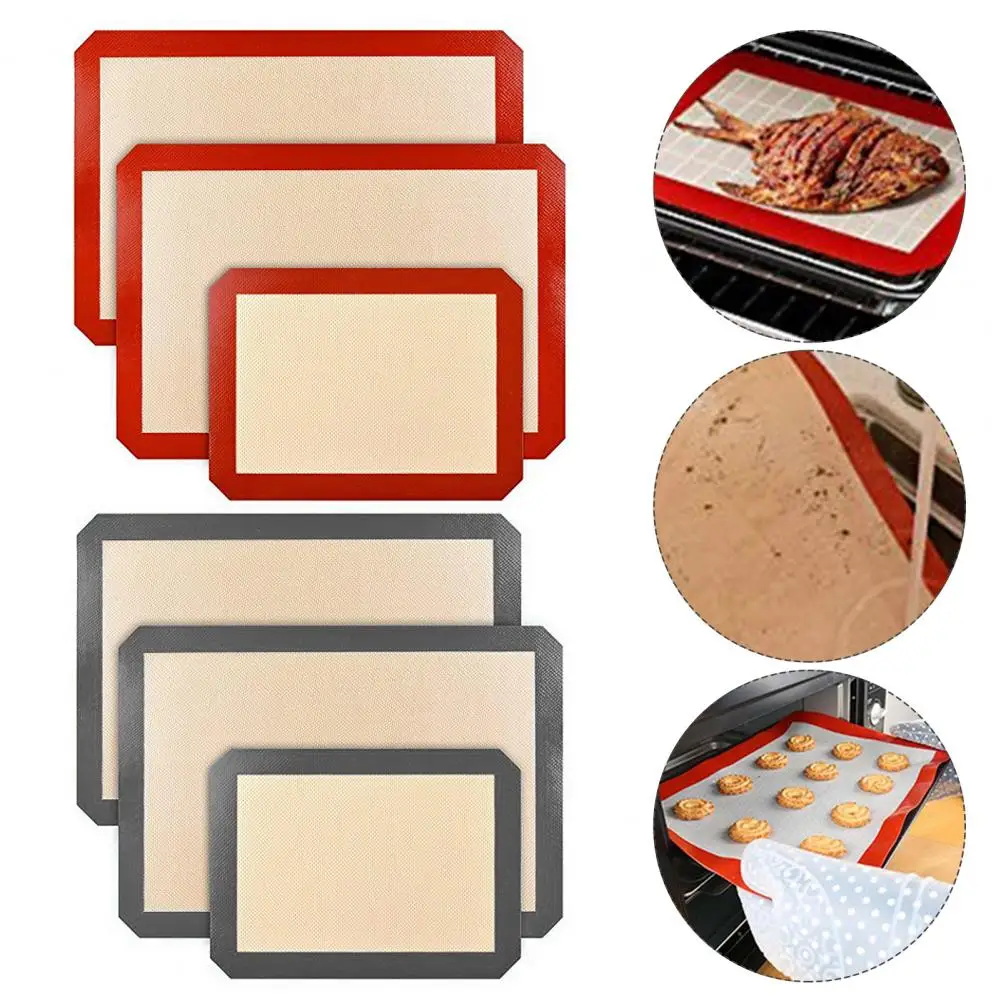 Silicone Baking Sheet Non-stick Reusable Silicone Baking Mat Set for Oven Pastry Bread Dough Rolling Macaron Making Heat