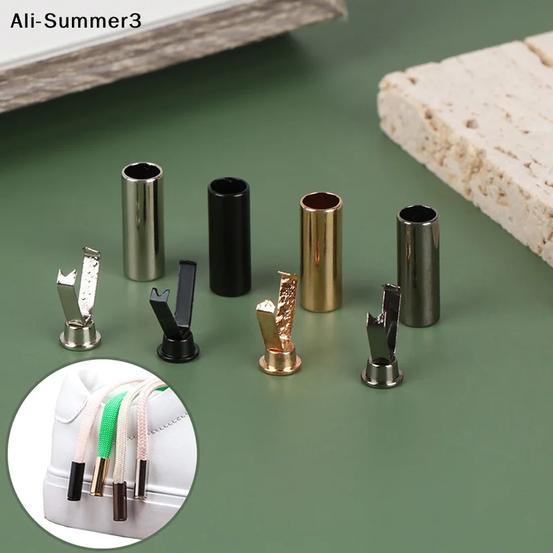 

【S63】10 шт. Металлические наконечники для шнурков, цилиндрические заглушки, защитные колпачки для веревок, пряжки для одежды, свитеров, шапок