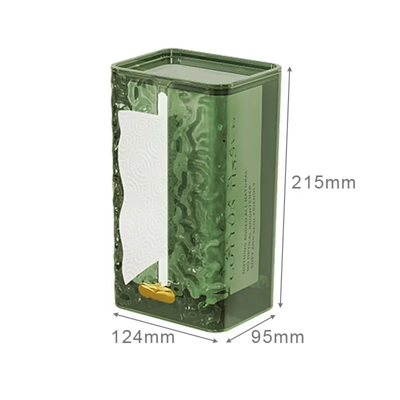 Tissue Box Transparent Rectangular Tissue Storage Box Bathroom Wall Mounted Toilet Paper Case Desktop Napkin Box