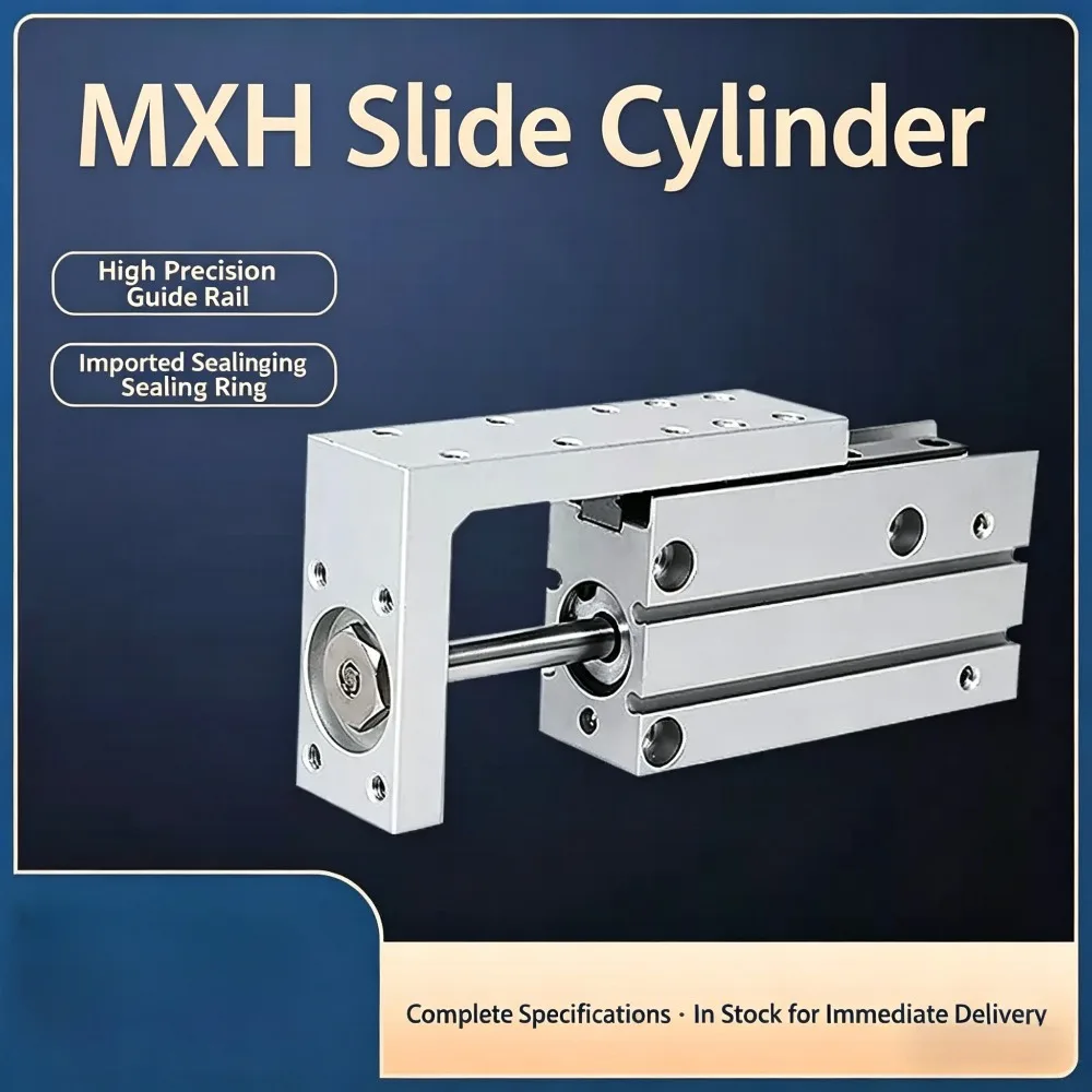 Pneumatic Sliding Table Cylinder HXH6 MXH10 MXH16 MXH20-5X10X15X20X25X50 Precision Guide Rail Side Rail Type