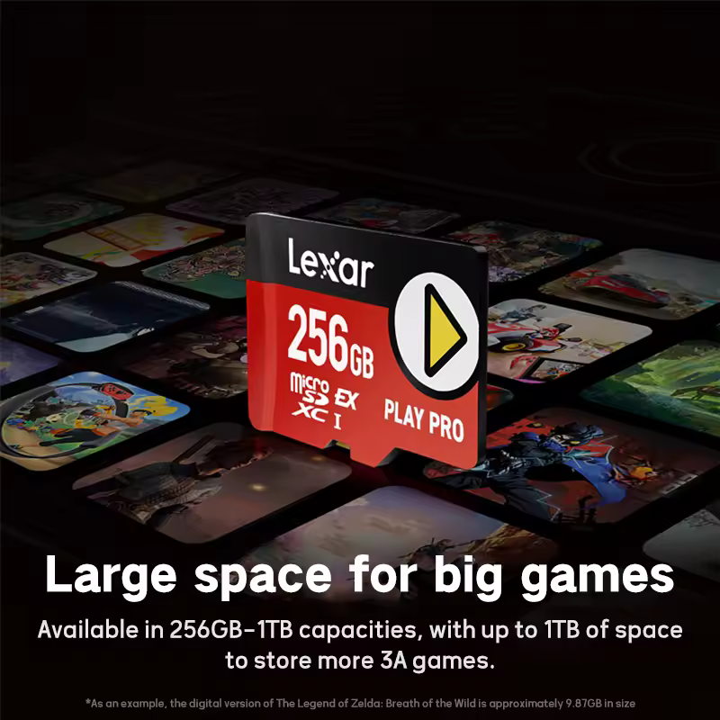 بطاقة Lexar Play PRO MicroSD Express سعة 1 تيرابايت/512 جيجابايت/256 جيجابايت، فيديو 4K، بطاقات ذاكرة لوحدات التحكم بالألعاب تصل إلى 900 ميجابايت/ثانية لجهاز نينتندو سويتش 2 - AliExpress 