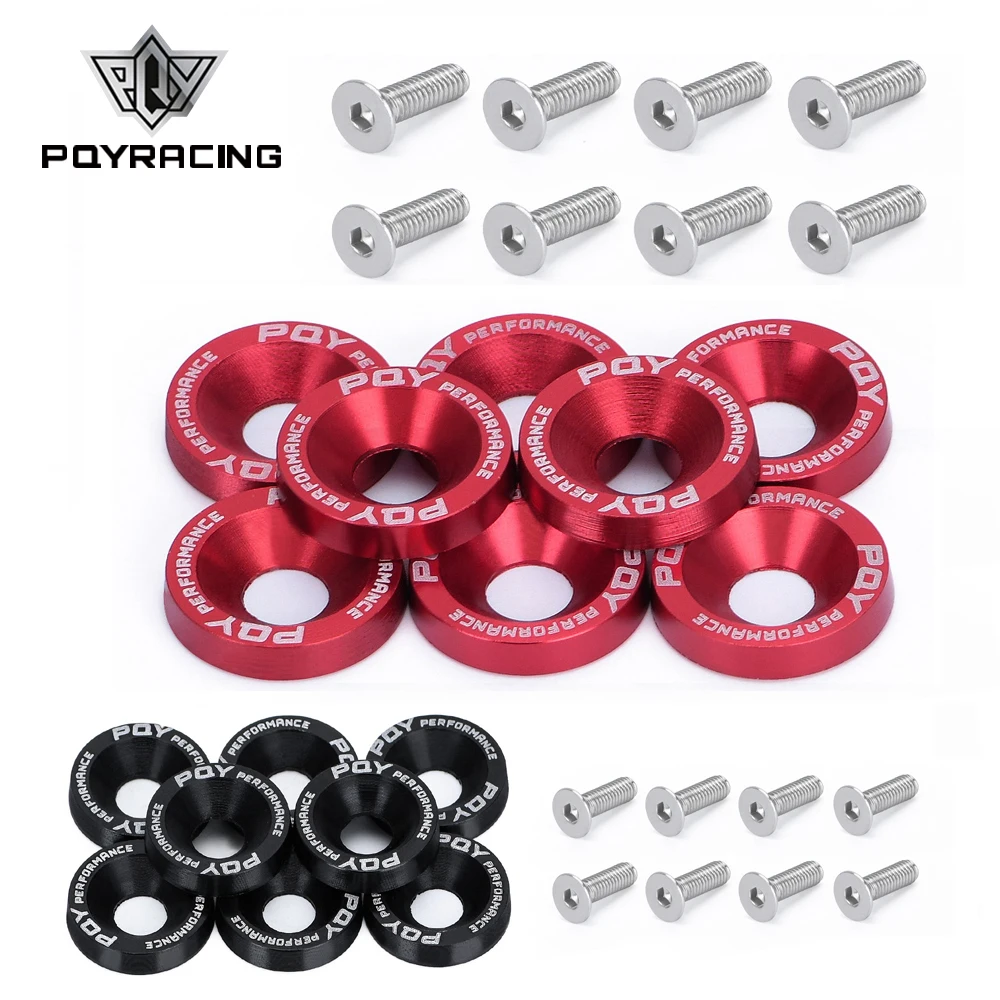 8Pcs M6 Car Modified Hex Fasteners Fender Washer Bumper Engine Concave Screws Fender Washer License Plate Bolts Car styling