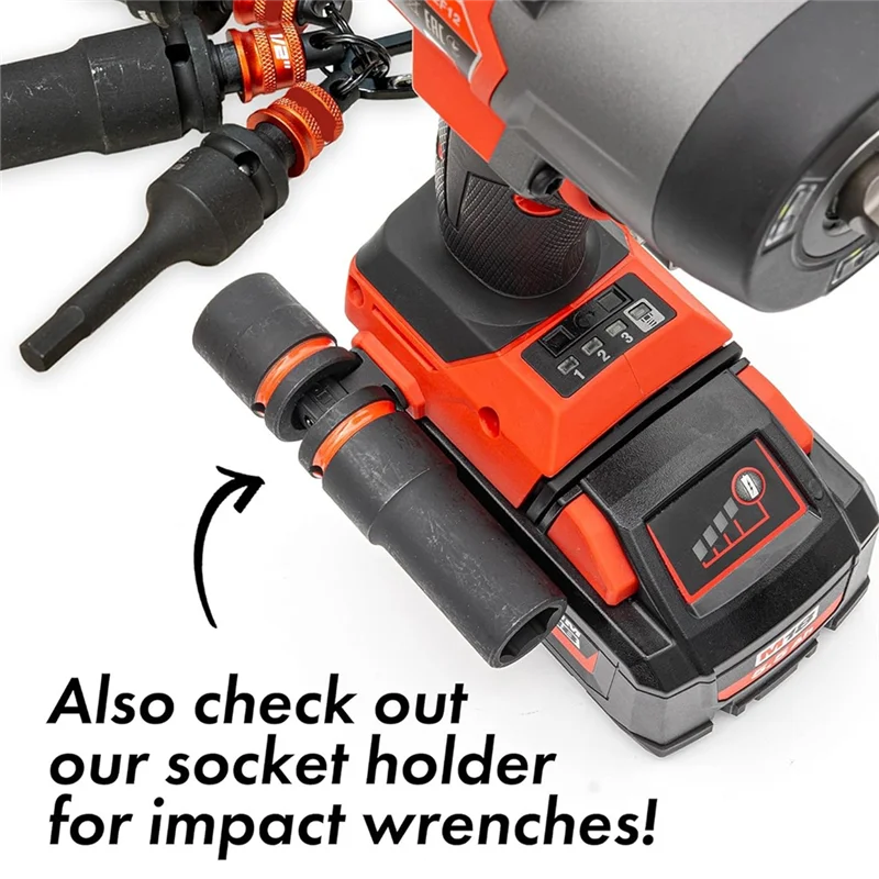 

A43T Socket Holder Keychain(3Pc) 1/2" Socket Organizer Featuring Quick Release Clip- Impact Wrench And Toolbox Accessory Kit