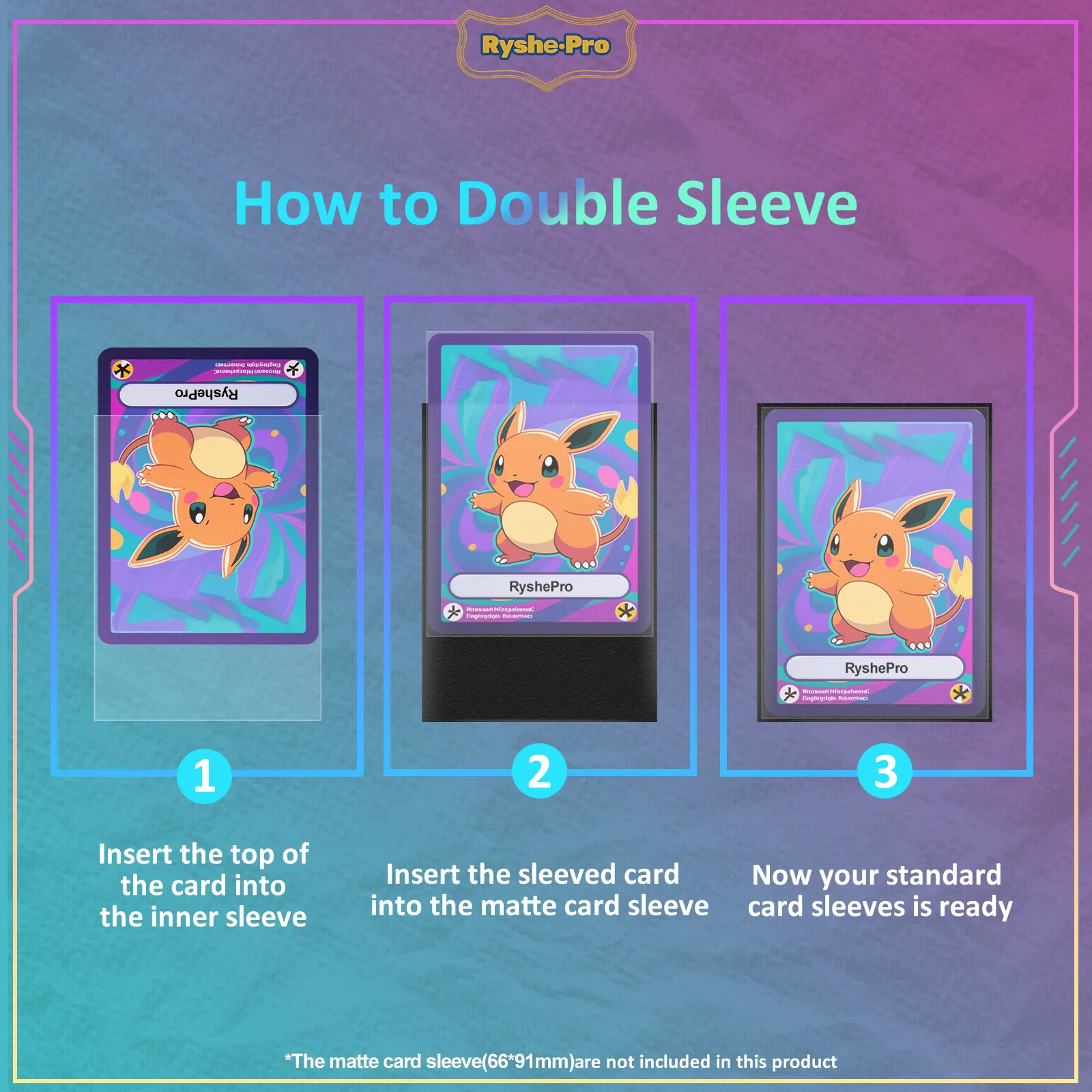 200pcs 64x89mm Hd Waterproof Clear Card Penny Sleeves Trading Card Protector Double-Sleeving Fit For MTG PKM TCG Inner Sleeves