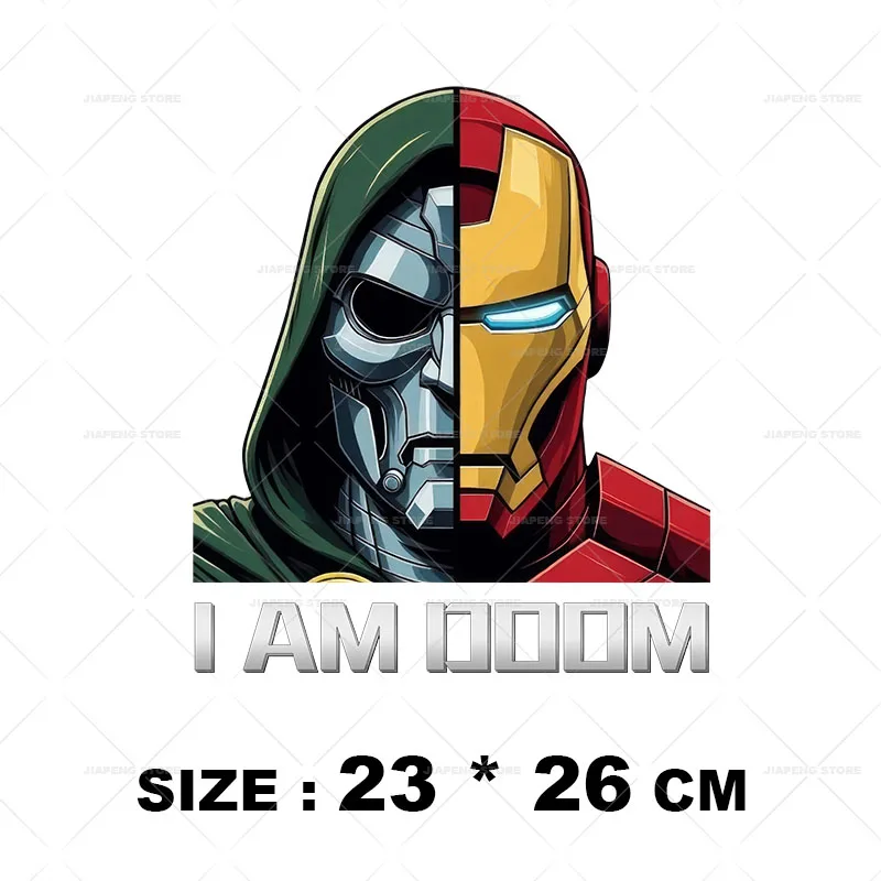 Doctor Doom Thermal Stickers For Clothes Tony Stark Iron on Heat Transfer Iron Man Patches Iron on Transfer For Clothing