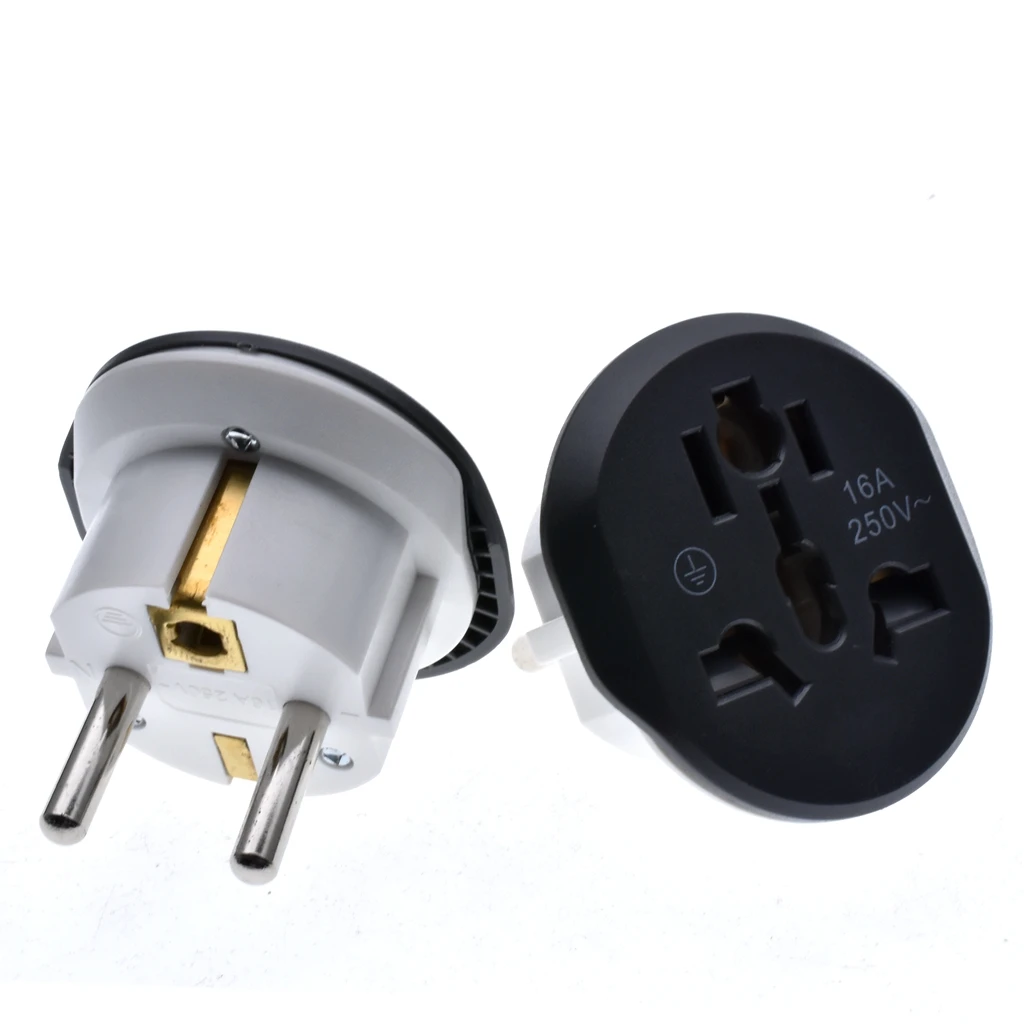 16A 250V EU Converter Universal EU Plug AU US UK CN To EU Adapter European Travel Adapter Socket