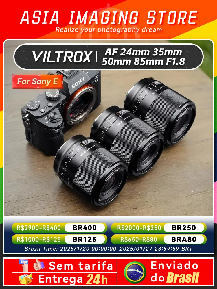 Viltrox 24mm 35mm 50mm 85mm F1.8 Full Frame Auto Focus Prime Large Aperture Lens  for sony E Sony E A6400 ZVE10 ZVE 10 A6600