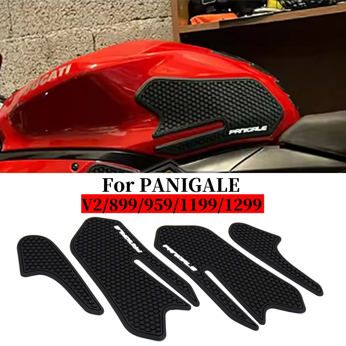 

Motorcycle Accessories Rubber Fuel Tank Pad Sticker Non-slip Waterproof Gas Tankpad Kit For DUCATI PANIGALE V2 899 959 1199 1299