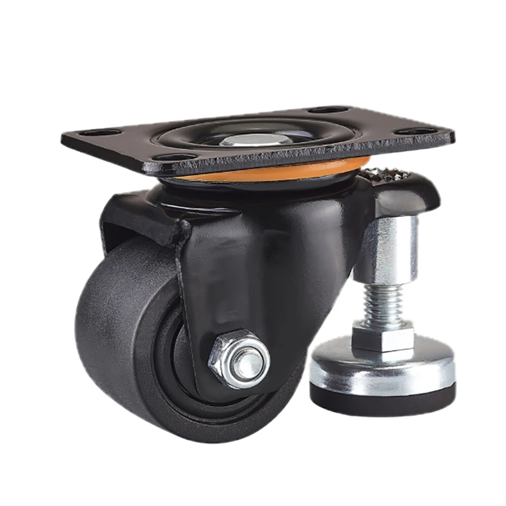 1Pcs 2.5/3-Inch Nylon Universal Wheels Heavy-Duty Machinery Parts Industrial With Horizontal Support Adjustable Casters Pulleys
