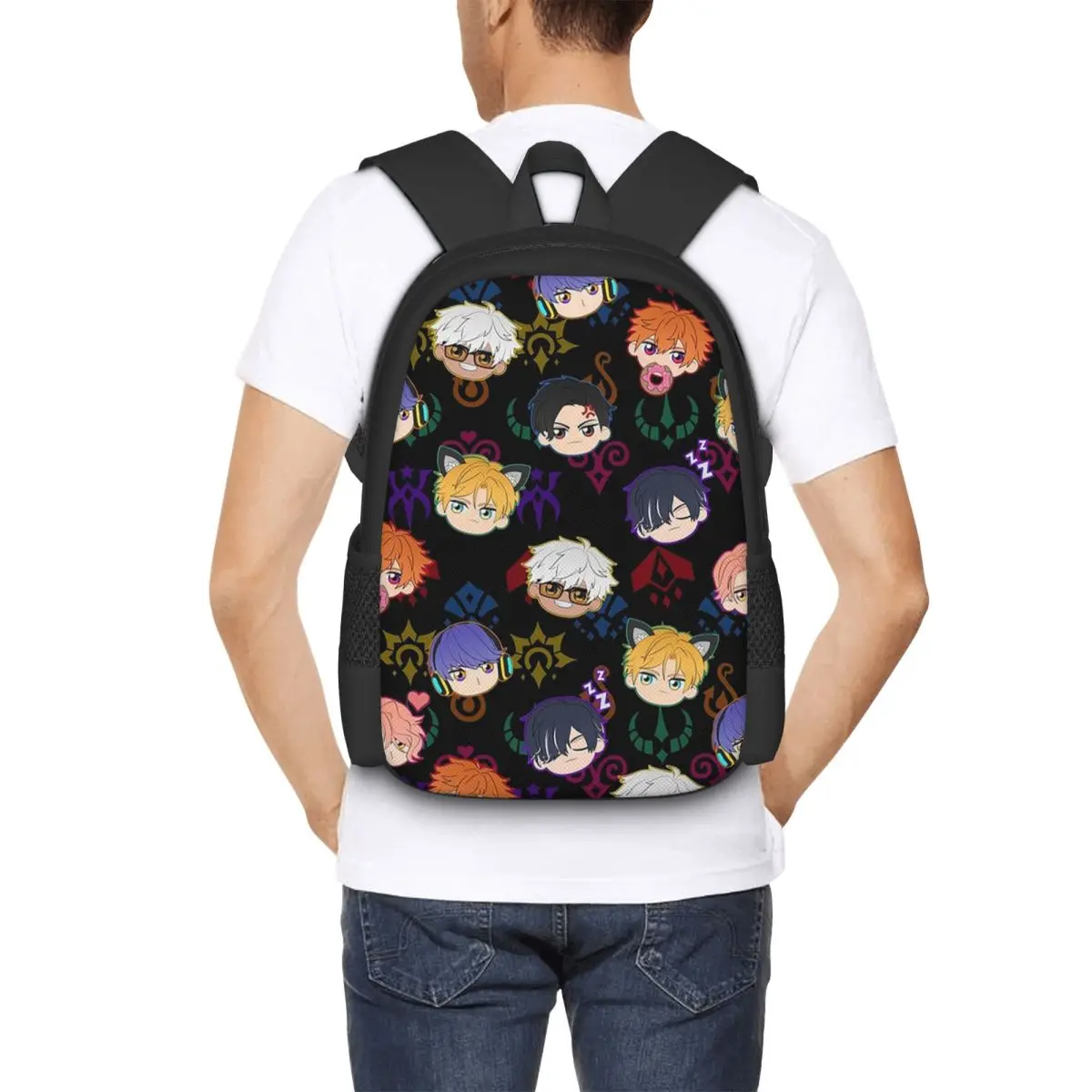 Obey Me - Demon Brothers Pattern Student Backpack School Bag Hiking Travel Daypack for Men Women Fashion Bookbag Shoulder Bags