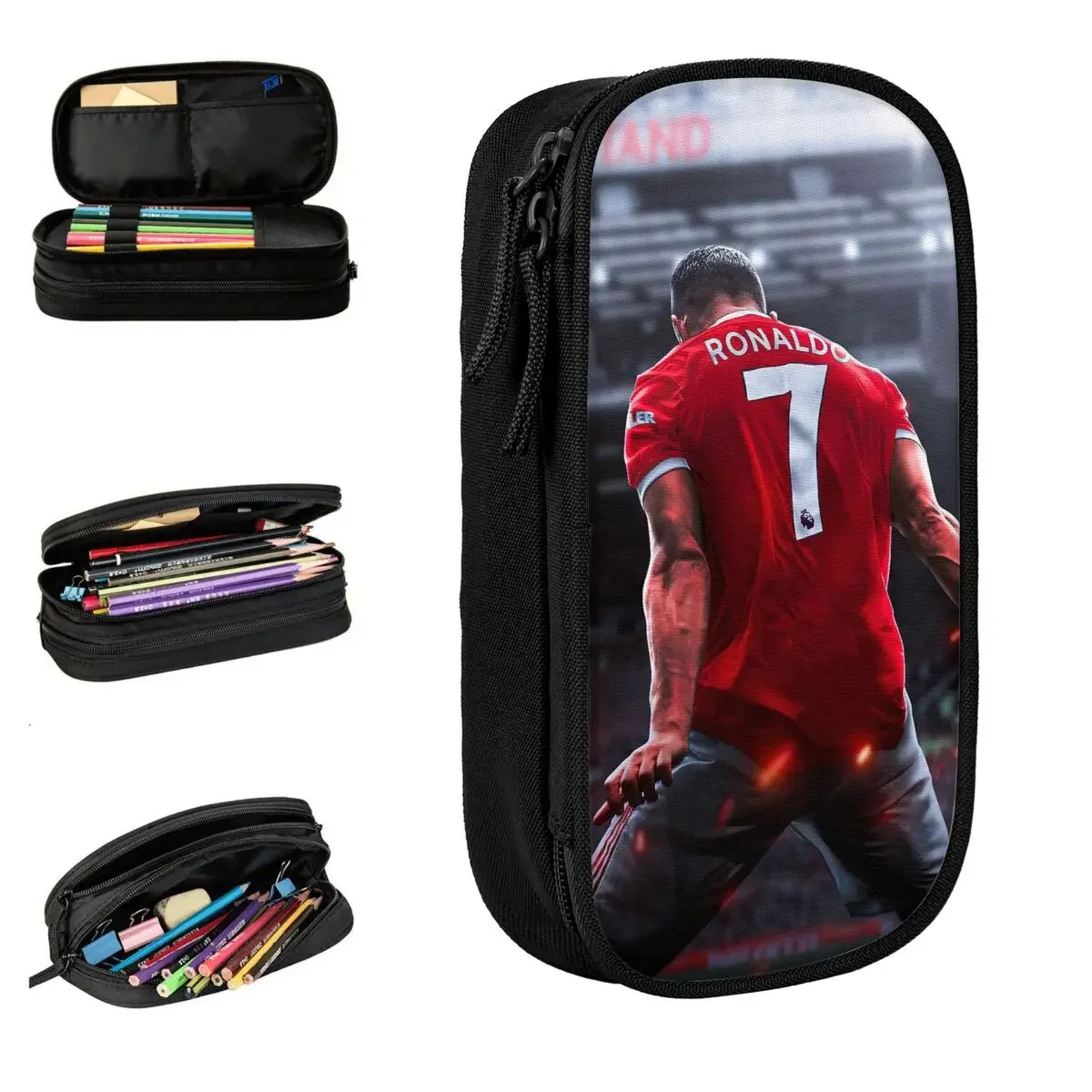 Classic CR7 Football Soccer Pencil Case Pencil Pouch Pen Box for Student Big Capacity Bag Students School Gifts Stationery