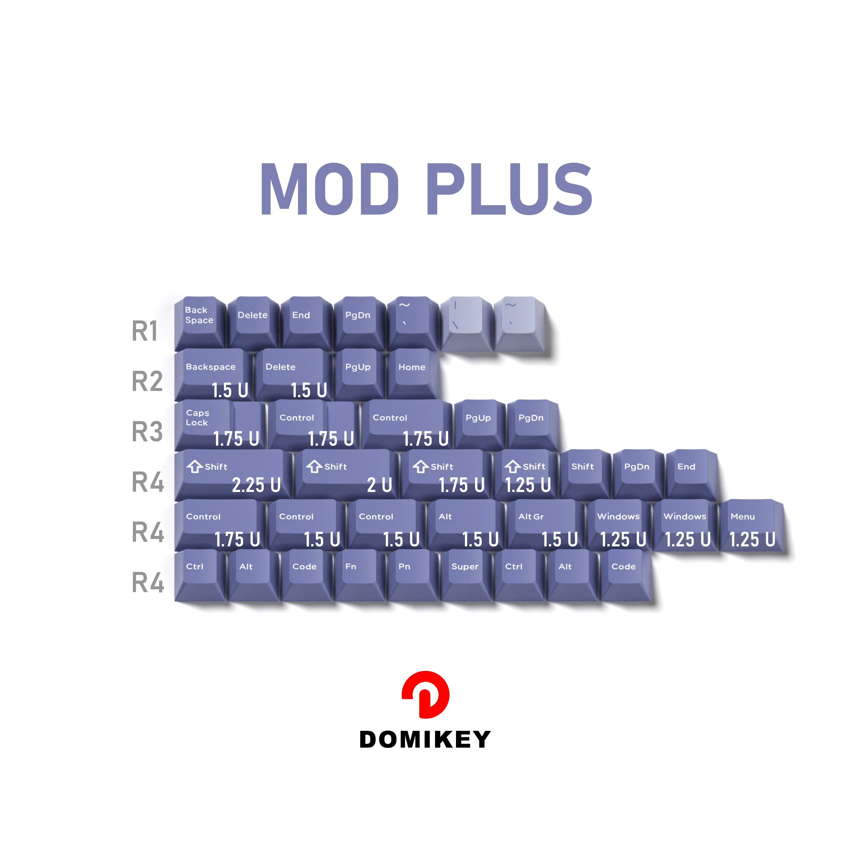 Imagem -06 - Domikey-keycaps Abs para Teclado Mecânico Tiro Duplo Tiro Triplo Perfil Cereja Japonês Jogo de Cores Azul e Roxo