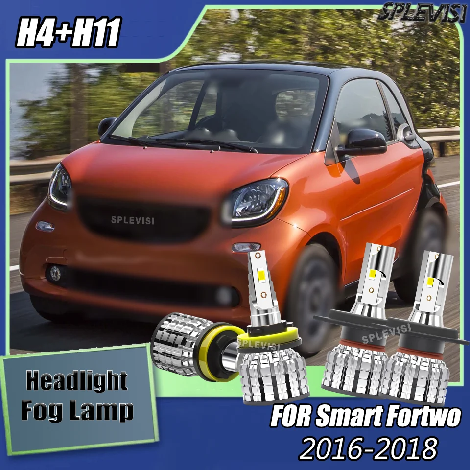 

High Performance SPLEVISI Car Light LED H4/9003 Headlight H11/H9/H8 Foglight Combination Set For Smart Fortwo 2016 2017 2018