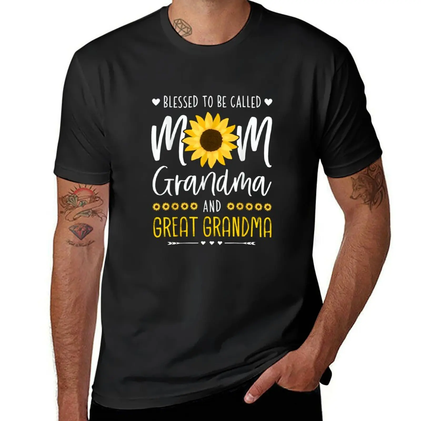 

Blessed To Be Called Mom Grandma & Great-Grandma Mothers Day T-Shirt T-Shirt quick-drying plain men clothing