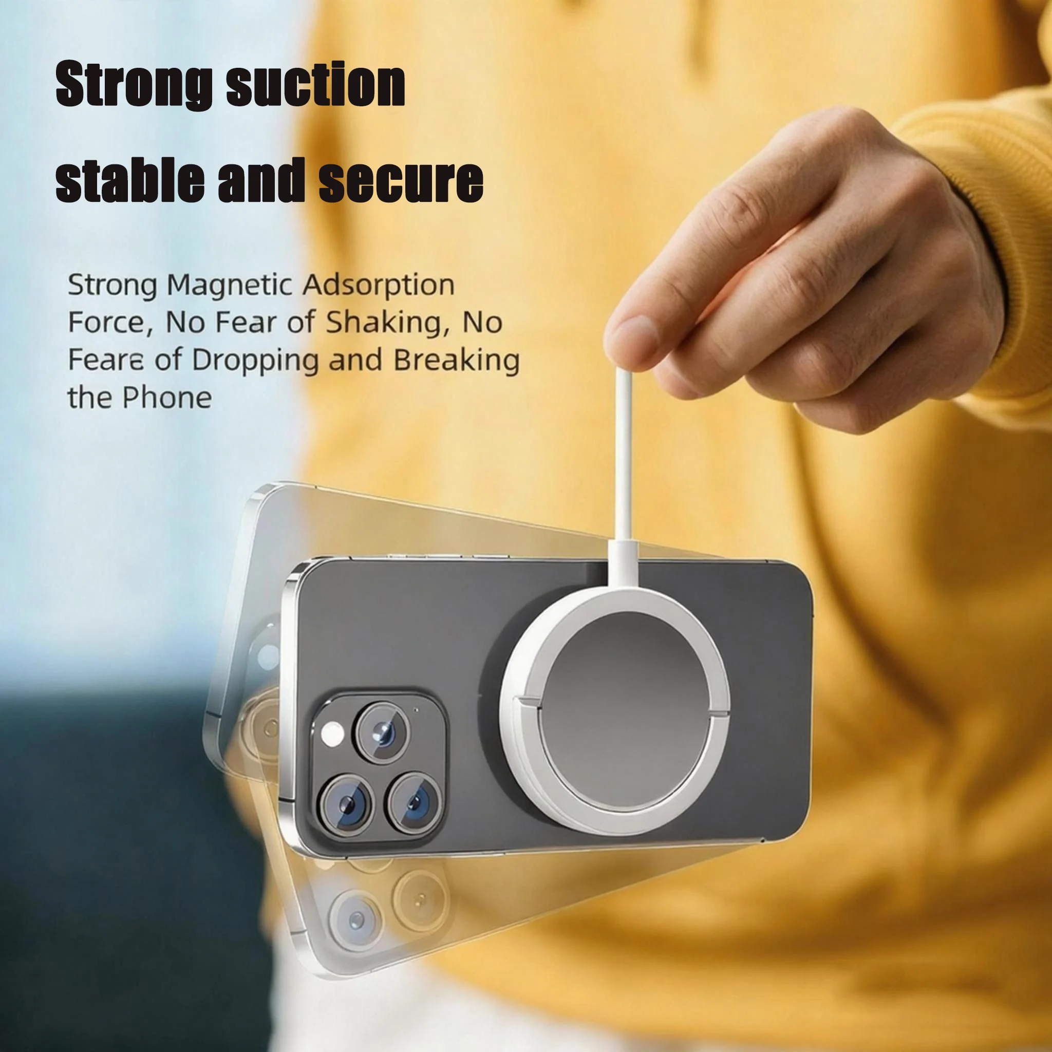 

Магнитная беспроводная зарядная панель для iPhone 17/16/15/14/13 Pro, Samsung и других устройств, компактная подставка для быстрой зарядки с USB-кабелем