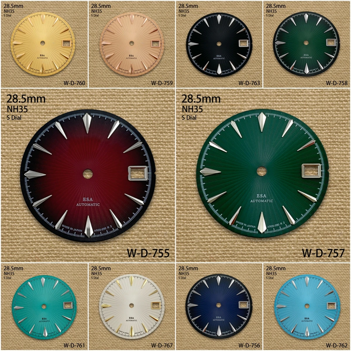 28.5mm Cocktail S Dial Suitable for NH35 Movement, High-quality Vertical Grain Dial Watch Modification Accessories