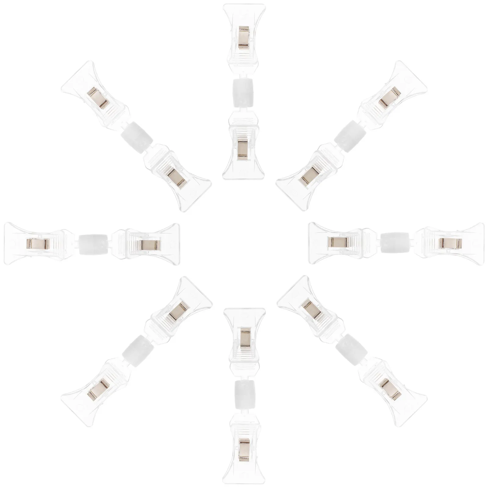

8Pcs Clear Rotatable Price Tag Clips for Supermarket Retail Store Display Racks Merchandise Sign Holders Swivel Label Clips