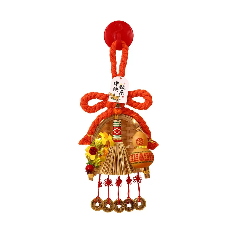 New Chinese knot gourd lucky broom pendant knot door living room high-end decoration