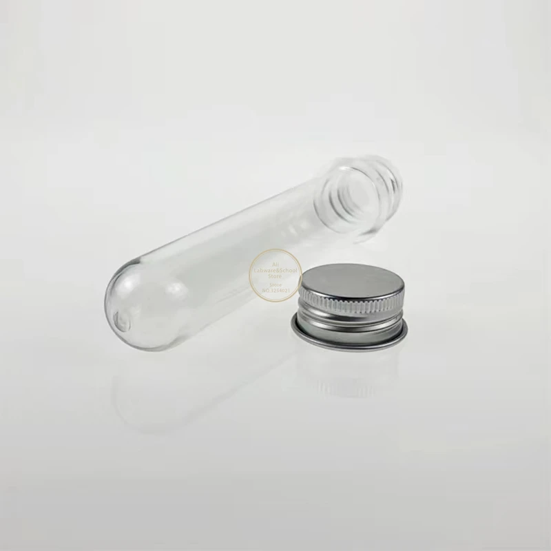 10pcs lab 30/40/70/100ml PET test tube bottle Transparent cylindrical plastic refillable bottle for Mask candy data line