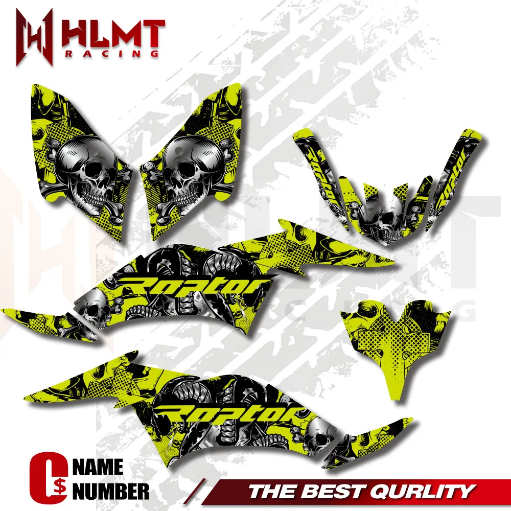 Motorcycle Background Graphic Sticker Decals Kit For Yamaha Raptor 125 250 ATV 2008 2009 2010 2011 2012 2013 Decoration Custom
