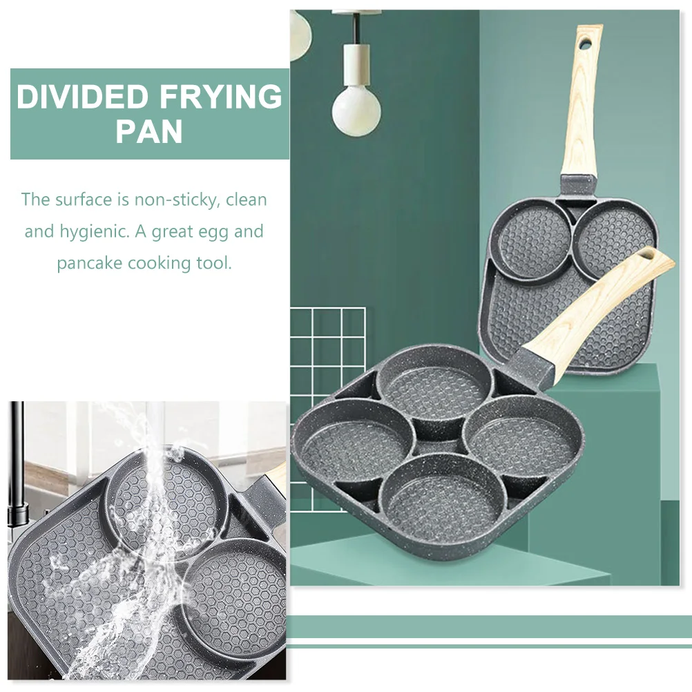 

Non-Stick Breakfast Frying Pan Multi-Function Egg Cooker 3-Section Design Heat-Resistant Steel Skillet For Home Kitchen