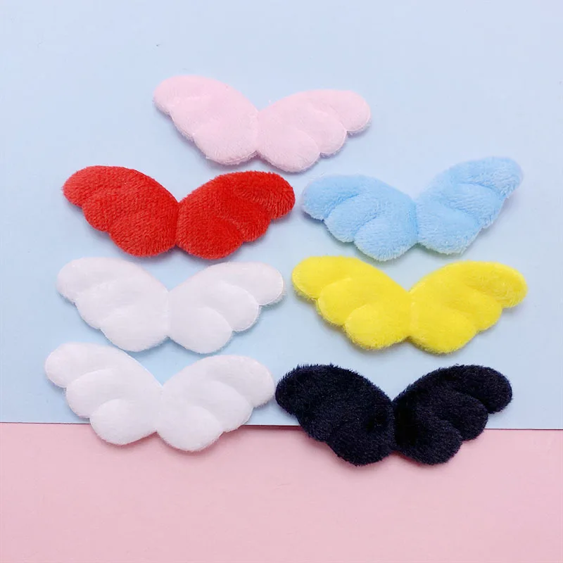 42Pcs 5.8*2.4CM Double Side Felt Angel Wing Padded  Appliques For DIY Hair Clip Accessories  Garment Headwear Bag Decor Patches