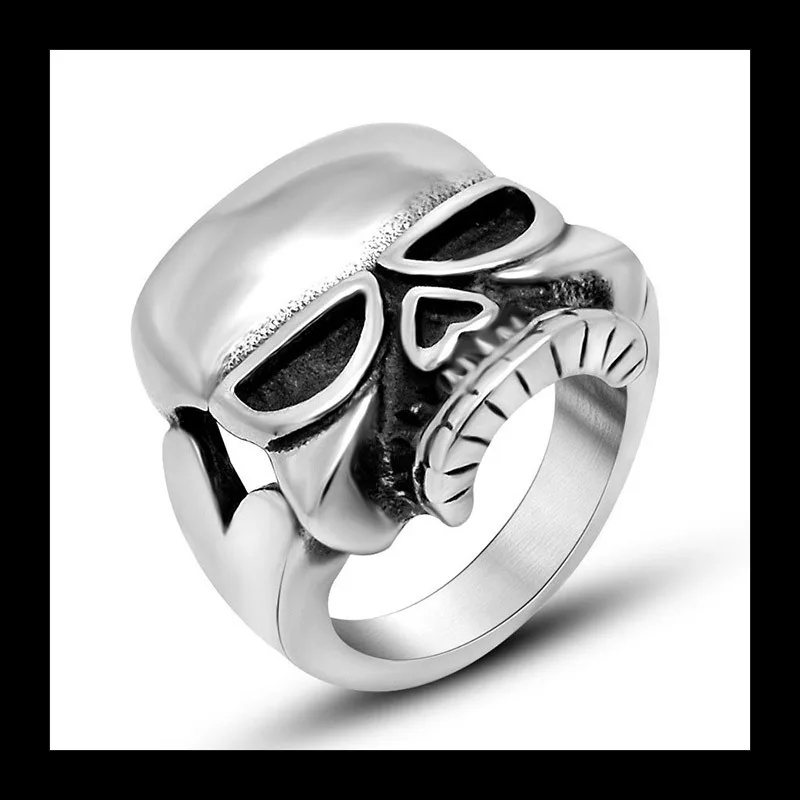 

Кольцо с черепом без челюстей в стиле ретро в стиле панк, Personality Ghost Men Hee What Ring SA826