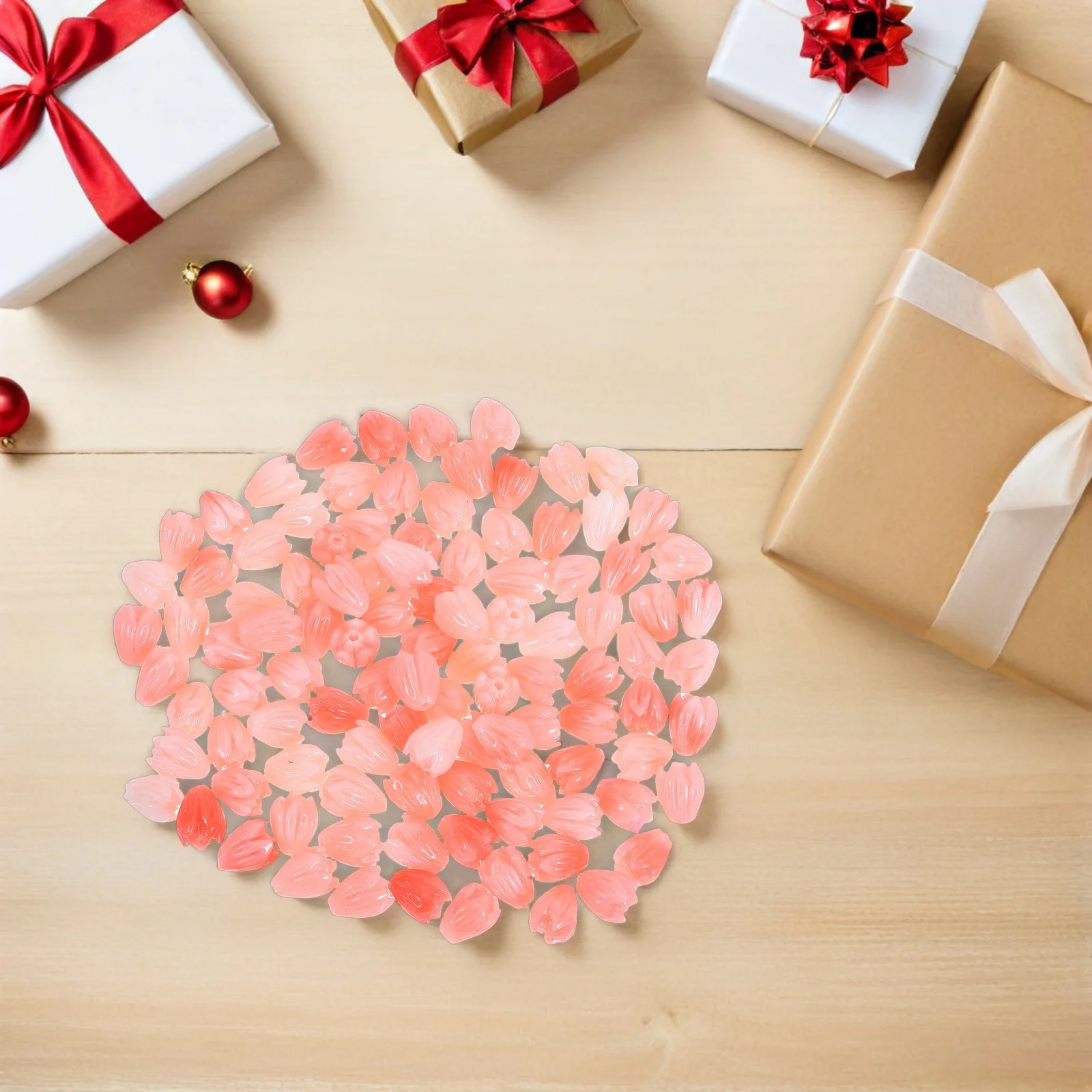 

100 шт. бусины коралловые 3D резные DIY изготовление ювелирных изделий ожерелье браслет принадлежности для рукоделия цветочные бусины подвески