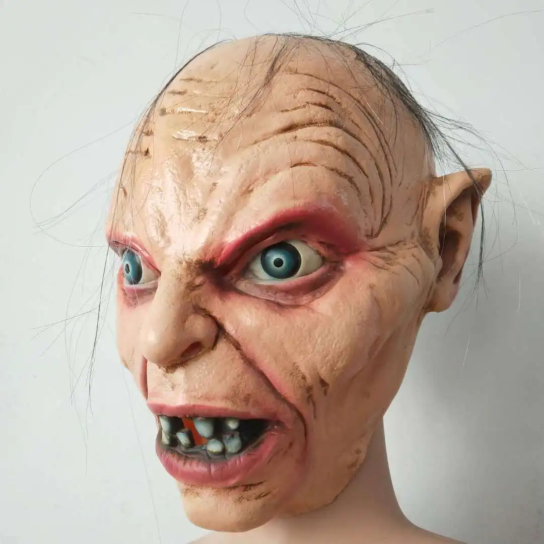 The Lord of The Rings Cosplay Costume Gollum Mask Helmet Horror Scary Latex Masks Halloween Party Masquerade Prop - Image 2
