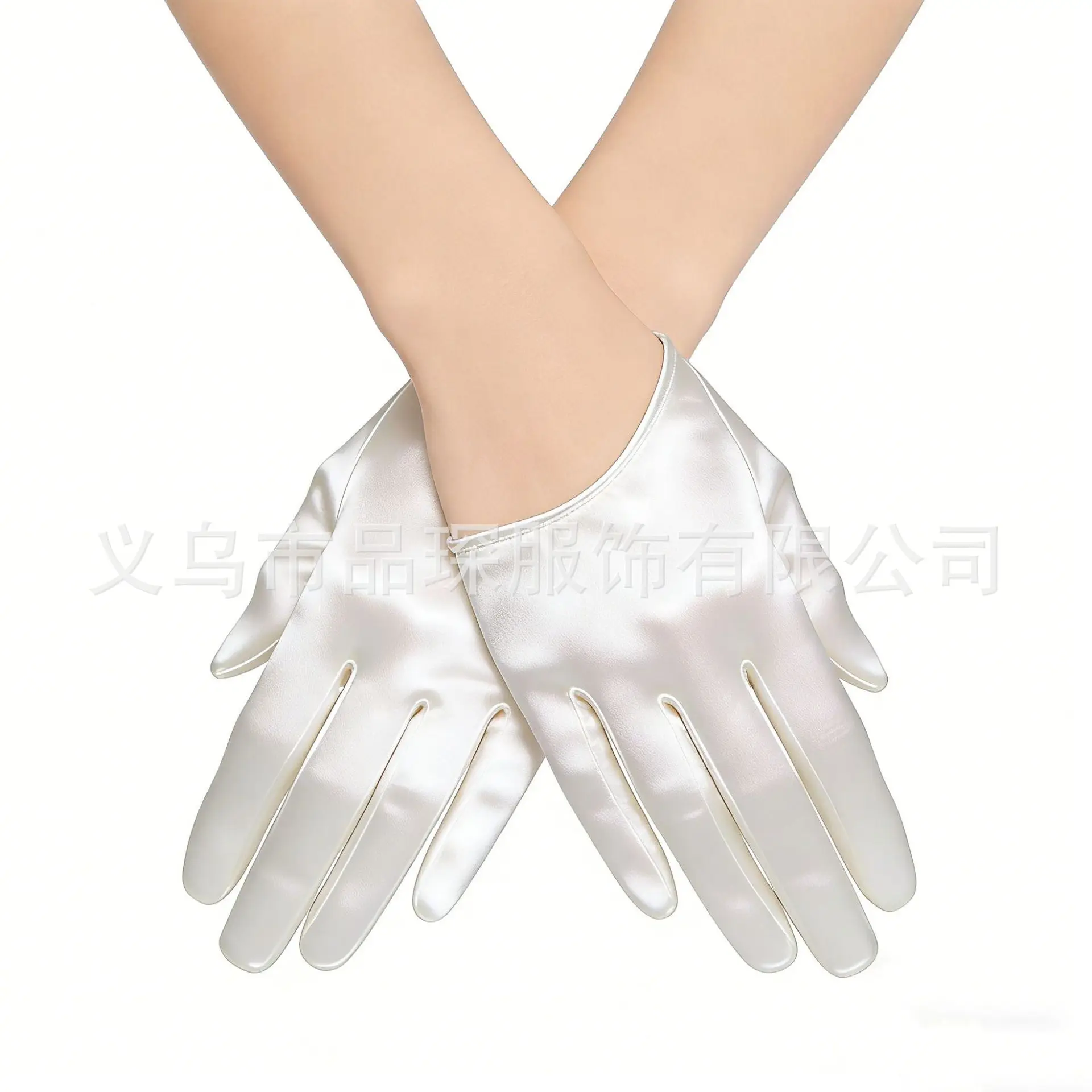 Gloves Ladies Satin Half Finger Short Black Rolled Edge Halloween Bridal Prom Party Banquet Elegant Soft Comfortable Lightweight