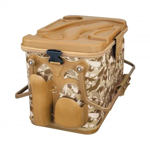 

EVA Fishing Gear waterproof fishing bucket plastic storage box innovative side pocket and rod holder