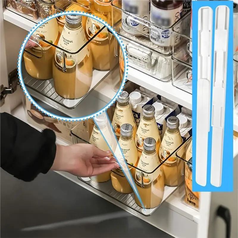 DTEN-For Cabinet For Baskets, Bins Shelves Pull Out Drawer Organizer Accessories 6 Pcs Adhesive Sliders Pull Out Rail