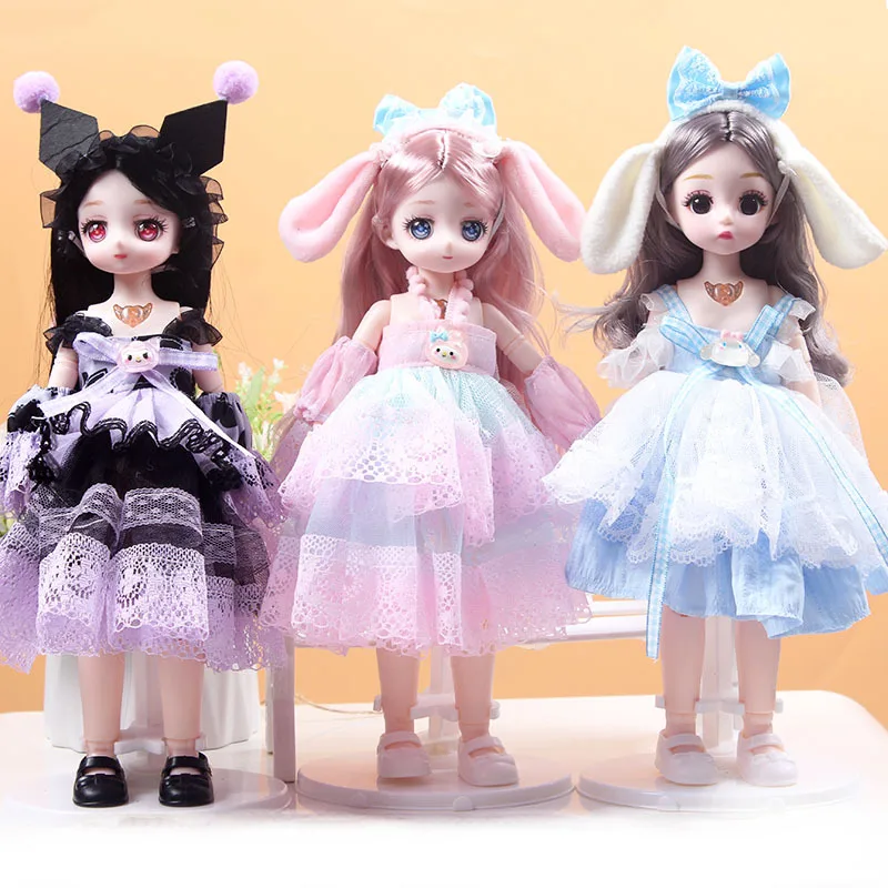 30cm Dreamy Princess Doll Tall Multi Jointed Flexible Poseable Dress Up DIY Toy Set for Girls Children Birthday Gifts Holiday